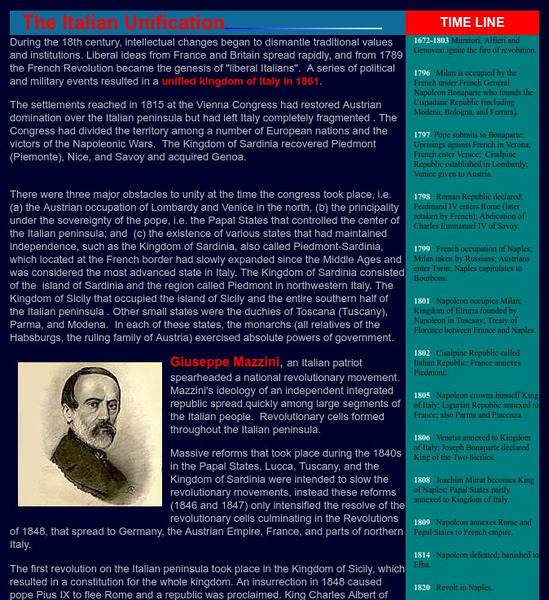 The Italian Unification Handout The Italian Unification Handout