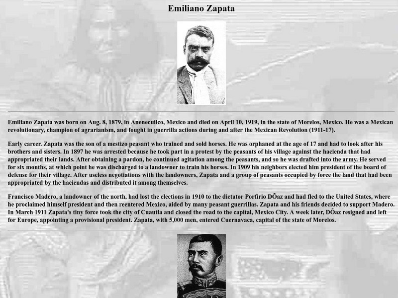 Indigenous Peoples' Literature: Emiliano Zapata Handout Indigenous Peoples' Literature: Emiliano Zapata Handout