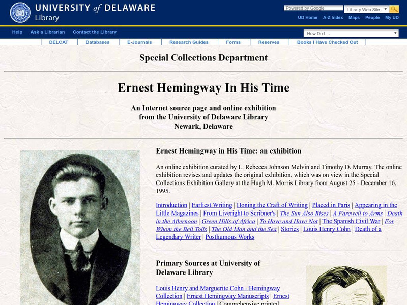 Ernest Hemingway in His Time Activity Ernest Hemingway in His Time Activity