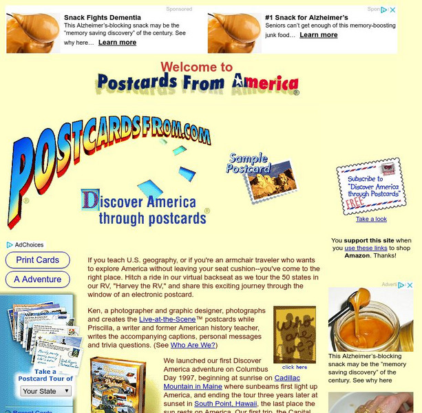 Postcards From America: Homepage Website