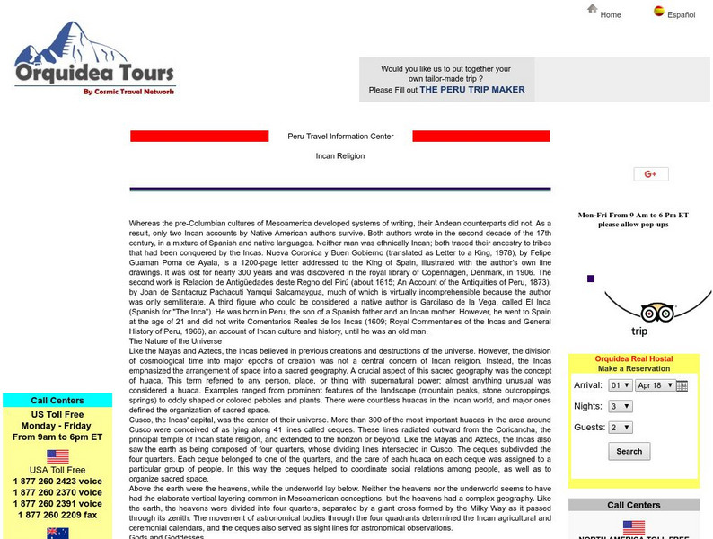 Peru Travel Guide: Incan Religion Website Peru Travel Guide: Incan Religion Website