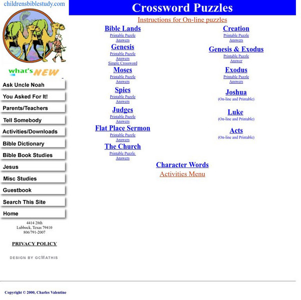 Bible Crossword Puzzles Interactive Bible Crossword Puzzles Interactive