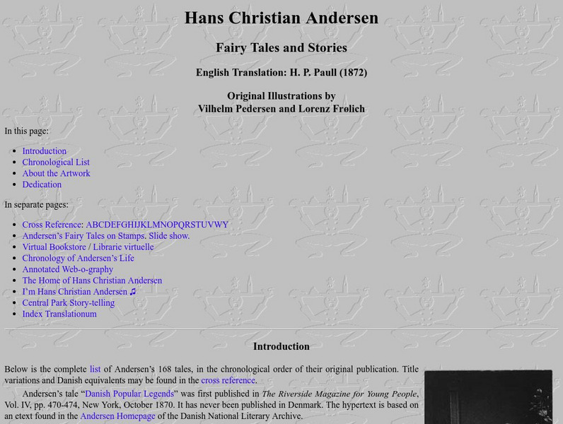 Hans Christian Andersen:fairy Tales and Stories Website Hans Christian Andersen:fairy Tales and Stories Website