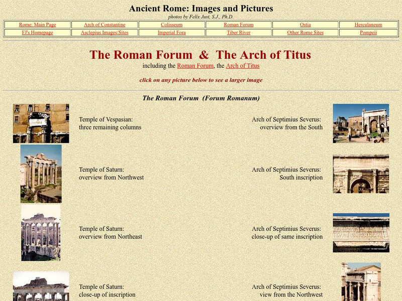 Felix Just, s.j.: The Roman Forum & Arch of Titus Website Felix Just, s.j.: The Roman Forum & Arch of Titus Website