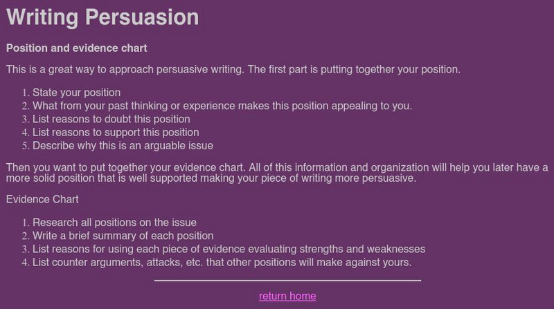 Writing Persuasion Handout Writing Persuasion Handout