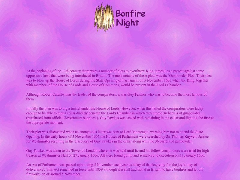 Bonfire Night Handout Bonfire Night Handout