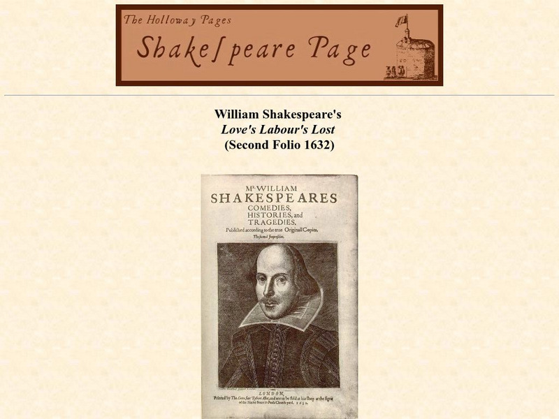 The Holloway Pages: "Love's Labour's Lost" (Second Folio 1632) eBook The Holloway Pages: "Love's Labour's Lost" (Second Folio 1632) eBook