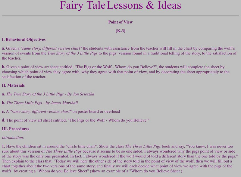 Teaching Heart: Fairy Tale Lessons & Ideas Lesson Plan Teaching Heart: Fairy Tale Lessons & Ideas Lesson Plan