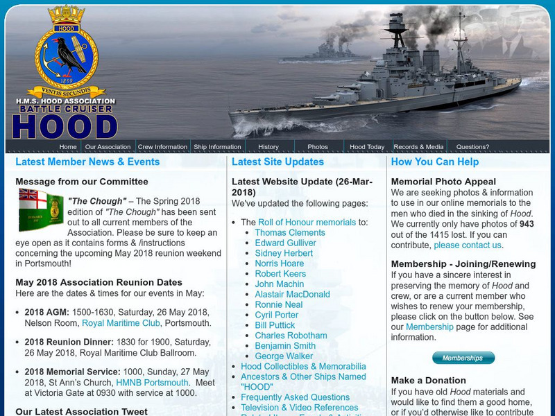 Battle Cruiser Hood Website