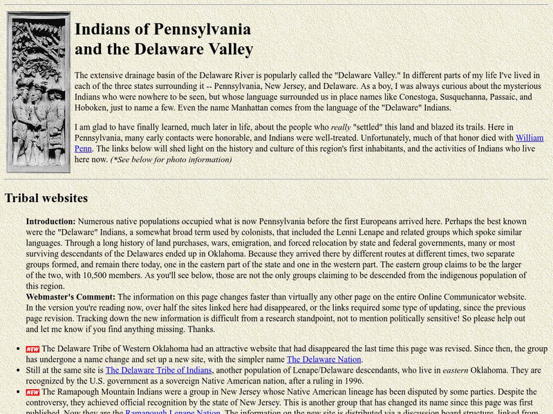 Indians of Pennsylvania and the Delaware Valley Website Indians of Pennsylvania and the Delaware Valley Website