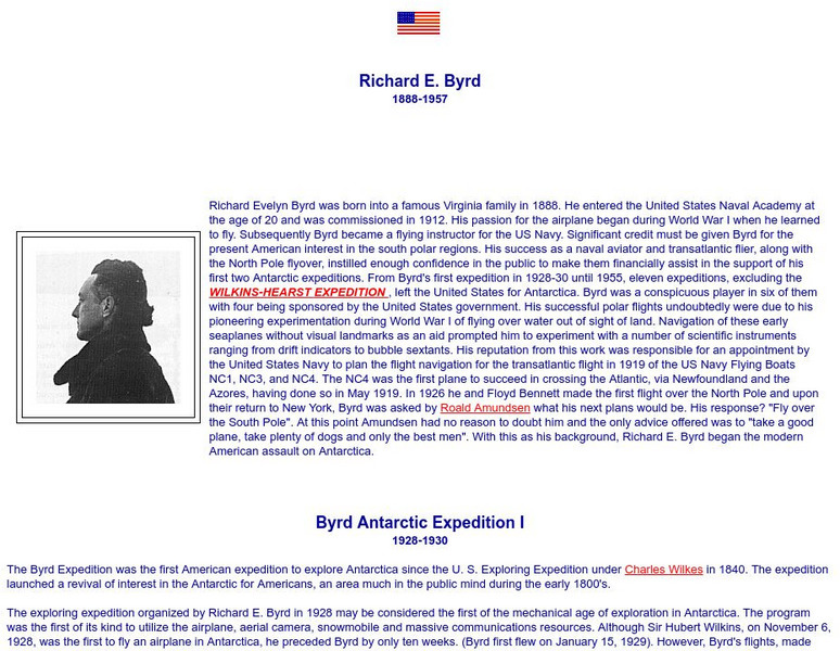 South Pole: Richard E. Byrd (1888 1957) Article South Pole: Richard E. Byrd (1888 1957) Article