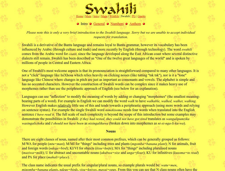 Masai Mara: Introduction to Swahili Website Masai Mara: Introduction to Swahili Website