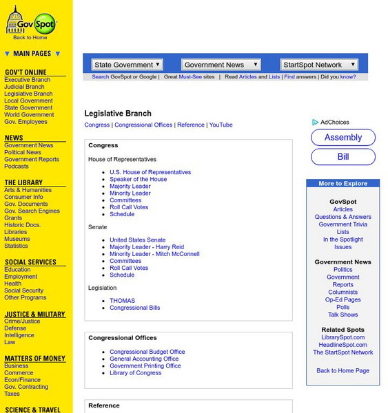 Govspot: Legislative Branch Website Govspot: Legislative Branch Website