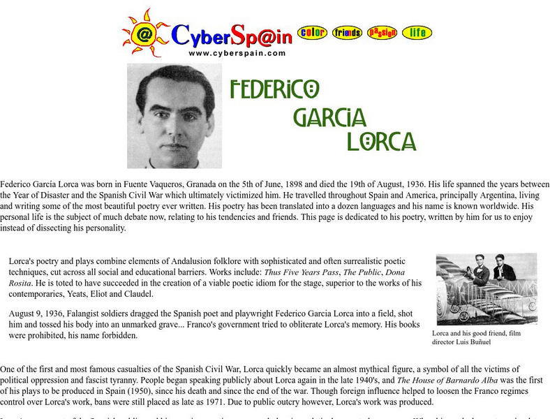 Cyber Spain: Federico Garcia Lorca Website Cyber Spain: Federico Garcia Lorca Website