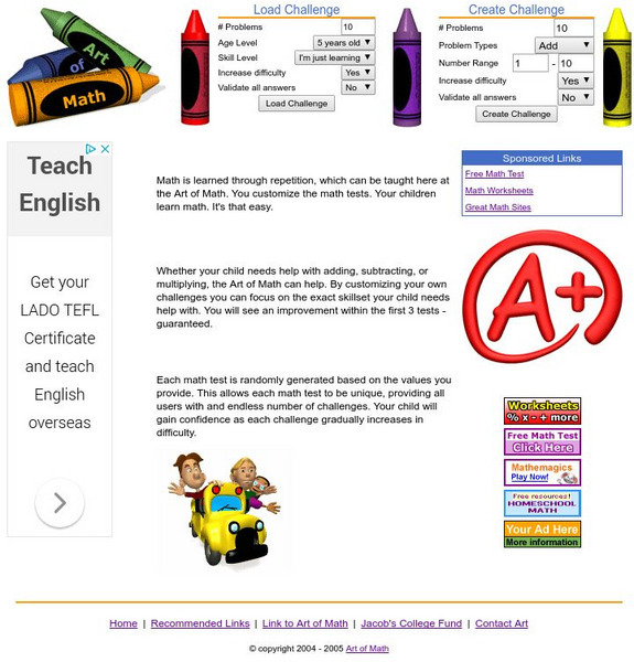 Art of Math: Making Math Fun Activity Art of Math: Making Math Fun Activity