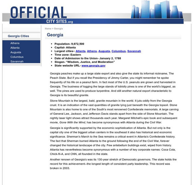 Official City Sites: Georgia Website Official City Sites: Georgia Website