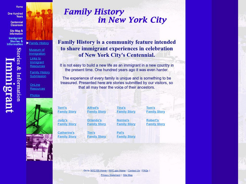 Nyc 100: Immigrant Stories and Information Website Nyc 100: Immigrant Stories and Information Website