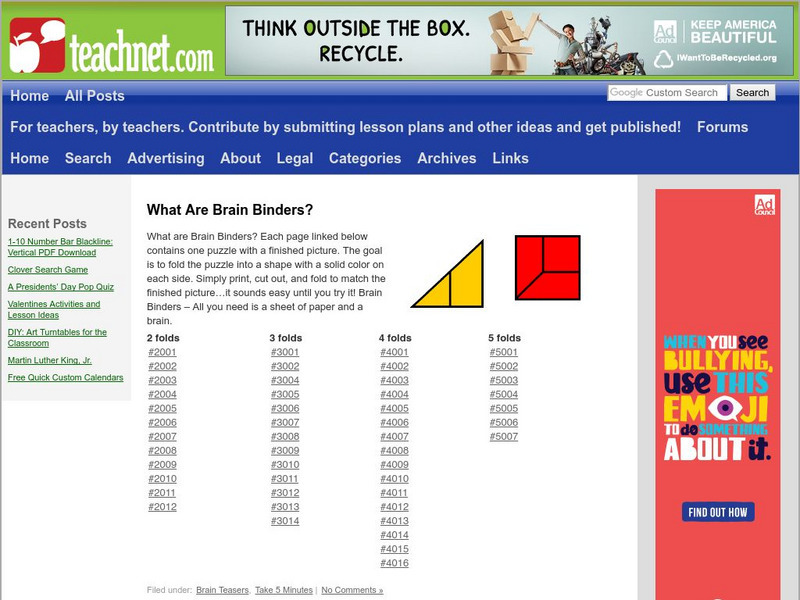 Teach Net: Brain Binders Website