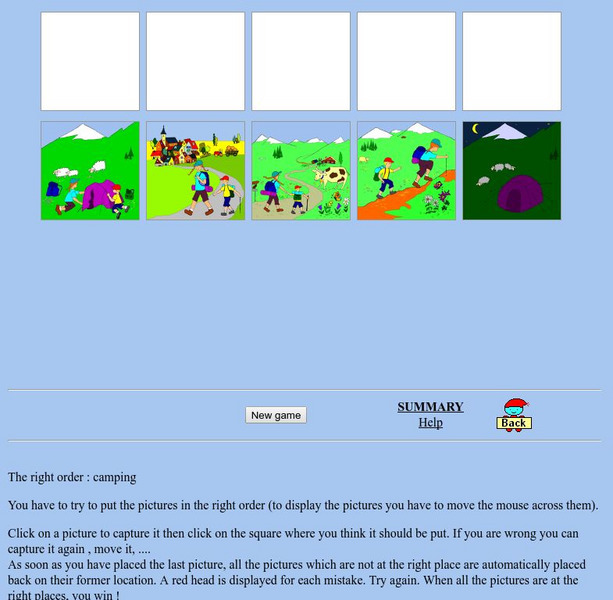 Lulu's Games: The Right Order: Camping Activity Lulu's Games: The Right Order: Camping Activity