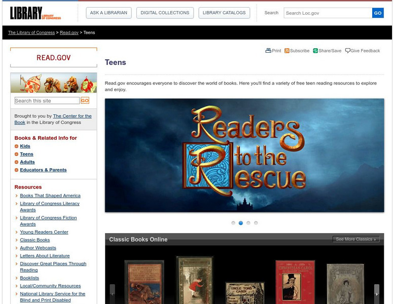 Library of Congress: read.gov: Teens eBook Library of Congress: read.gov: Teens eBook