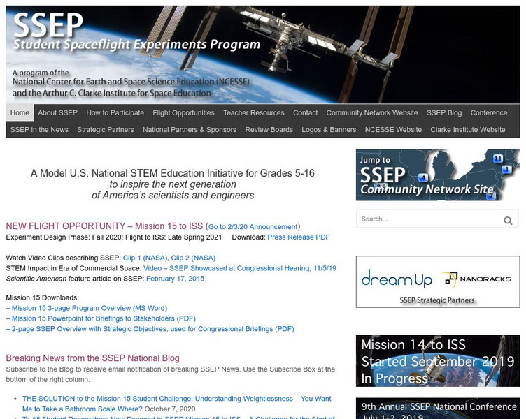 Ncesse: Student Spaceflight Experiments Program Website Ncesse: Student Spaceflight Experiments Program Website