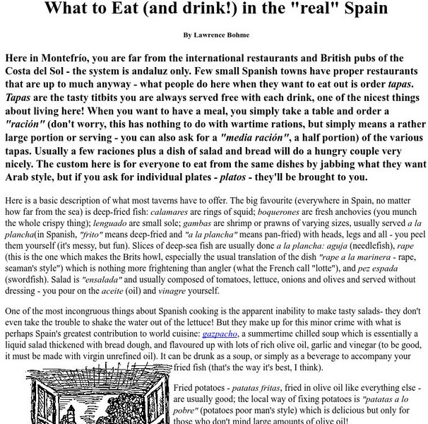 What to Eat (And Drink!) in the "Real" Spain Activity