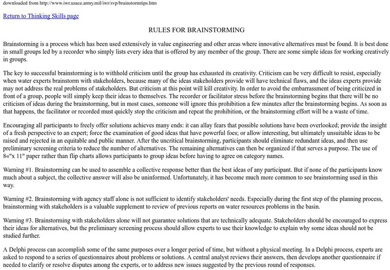 Air University: Rules for Brainstorming Website Air University: Rules for Brainstorming Website