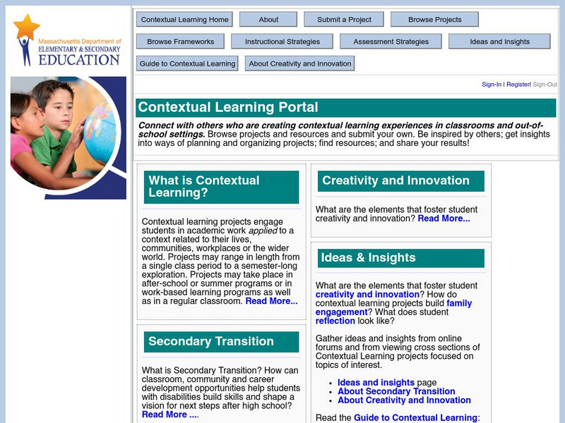 Contextual Learning: Contextual Learning Projects Website