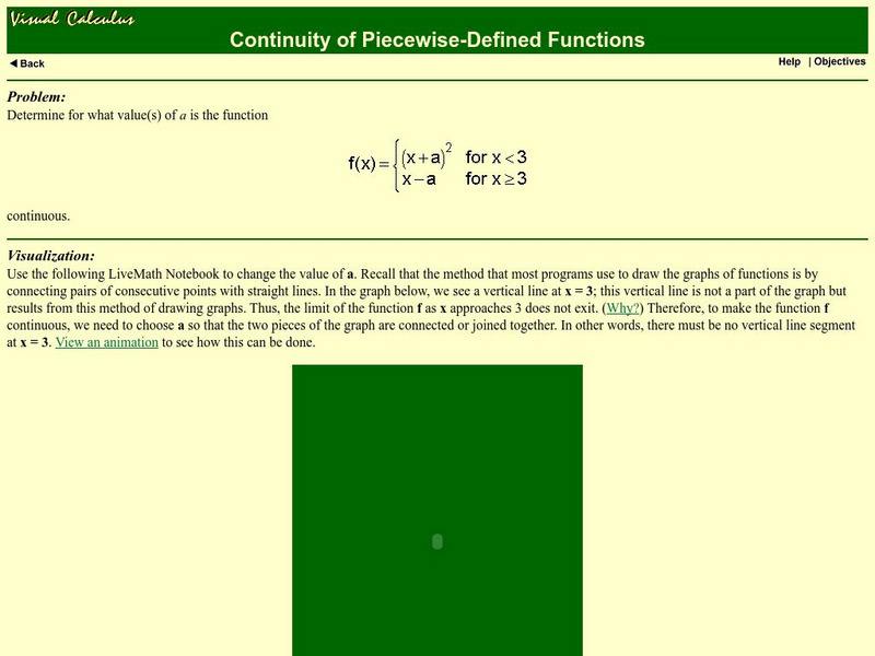 Math Archives: Continuity Activity Math Archives: Continuity Activity