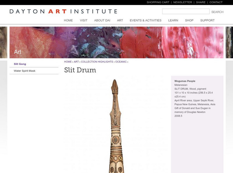 Dayton Art Institute an African Slit Gong Activity Dayton Art Institute an African Slit Gong Activity