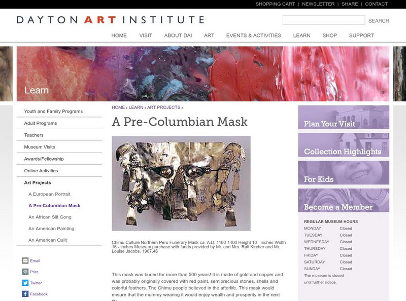 Dayton Art Institute: A Pre Columbian Mask Activity Dayton Art Institute: A Pre Columbian Mask Activity