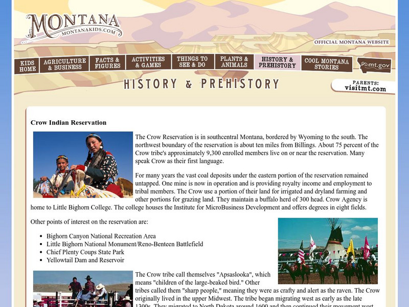 Montana Kids: Crow Indian Reservation Website Montana Kids: Crow Indian Reservation Website