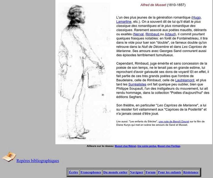 Club De Poesie: Quelques Mots Sur Alfred De Musset Handout