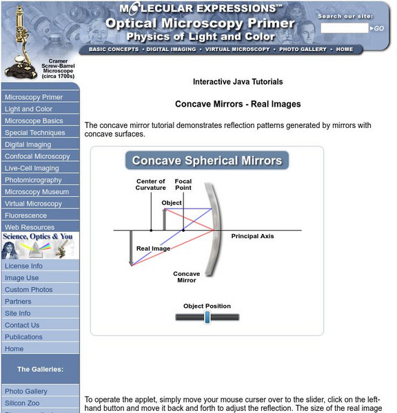 Florida State University: Microscopy Primer: Concave Mirrors: Real Images Handout Florida State University: Microscopy Primer: Concave Mirrors: Real Images Handout