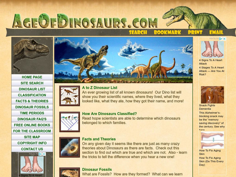 Age of dinosaurs.com Website