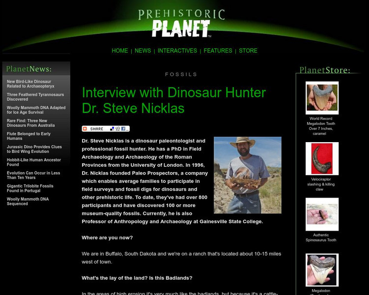 Prehistoric Planet: Interview With Dinosaur Hunter Dr. Steve Nicklas Primary Prehistoric Planet: Interview With Dinosaur Hunter Dr. Steve Nicklas Primary