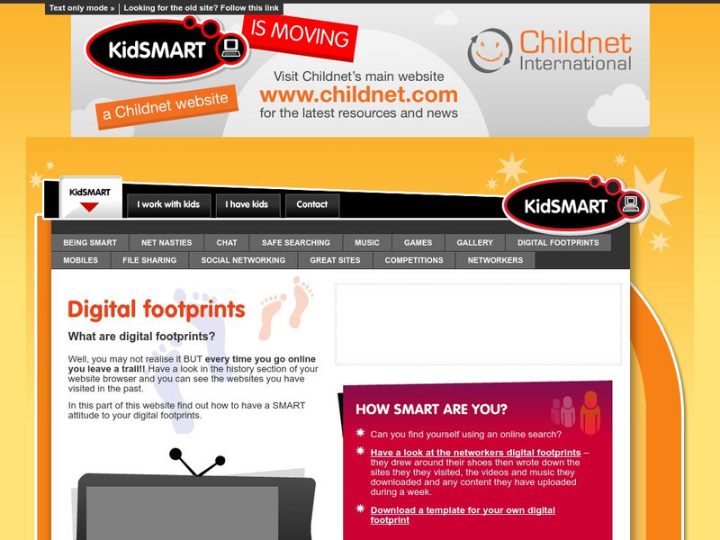 Childnet International: Kidsmart: Digital Footprints Instructional Video