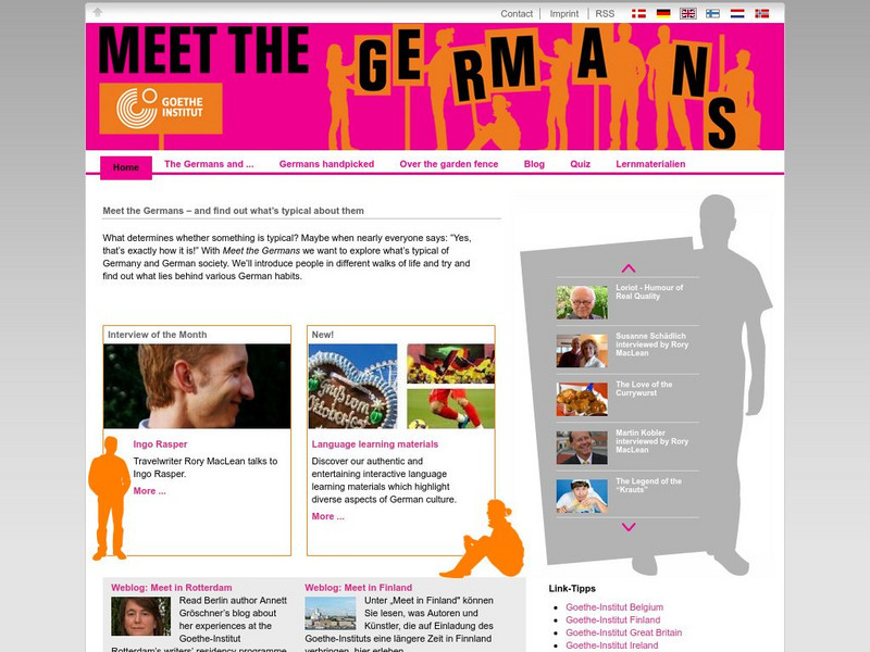 Geothe Institut: Meet the Germans Website Geothe Institut: Meet the Germans Website