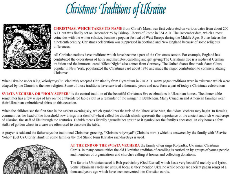 Forum Ukrainian Review: Christmas Traditions of Ukraine Handout Forum Ukrainian Review: Christmas Traditions of Ukraine Handout