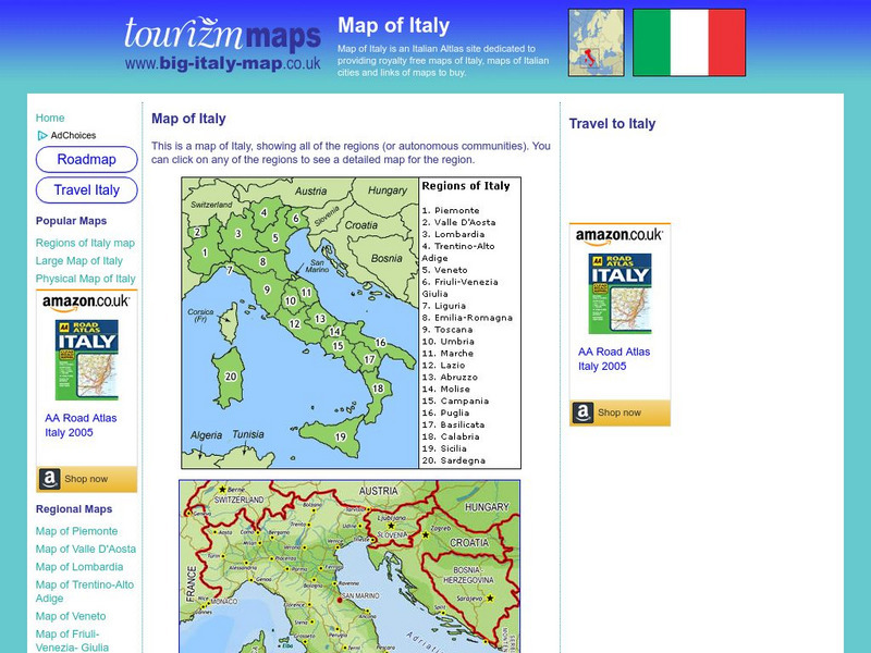 Tourizm Maps: Map of Italy Graphic Tourizm Maps: Map of Italy Graphic