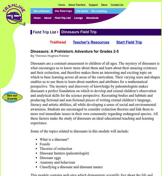 Tramline: Dinosaurs: A Prehistoric Adventure for Grades 2 5 Activity Tramline: Dinosaurs: A Prehistoric Adventure for Grades 2 5 Activity
