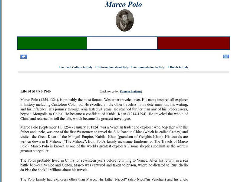 Italy Travel Escape: Marco Polo Handout