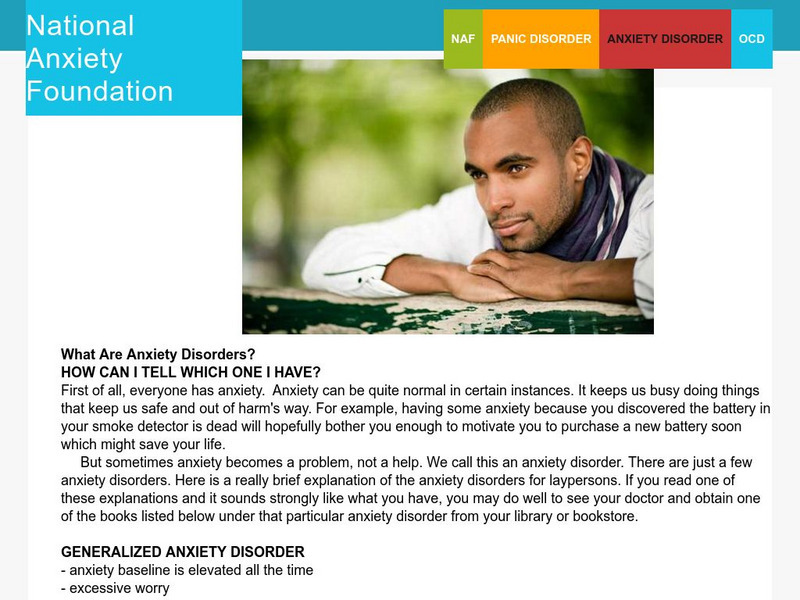 National Anxiety Foundation Website National Anxiety Foundation Website