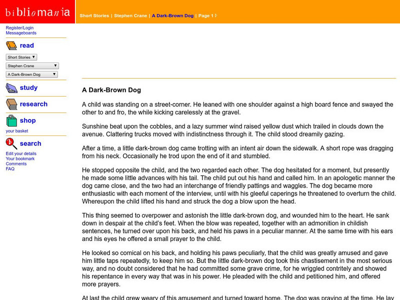 Bibliomania: Stephen Crane a Dark Brown Dog eBook