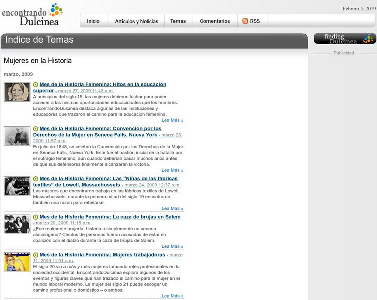 Dulcinea Media Inc.: Mujeres en La Historia Website Dulcinea Media Inc.: Mujeres en La Historia Website