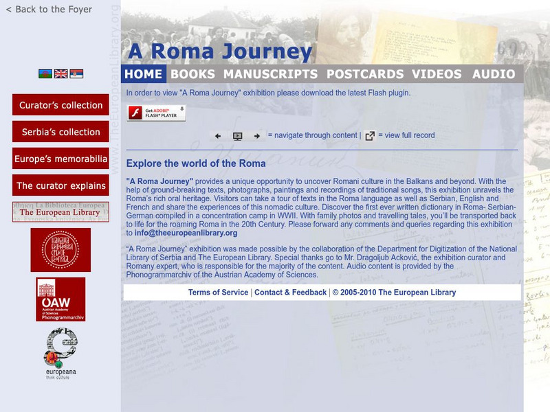 European Library: A Roma Journey Website European Library: A Roma Journey Website