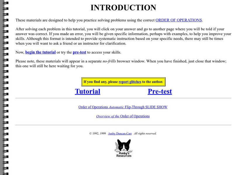 Amby: Order of Operations Unit Plan