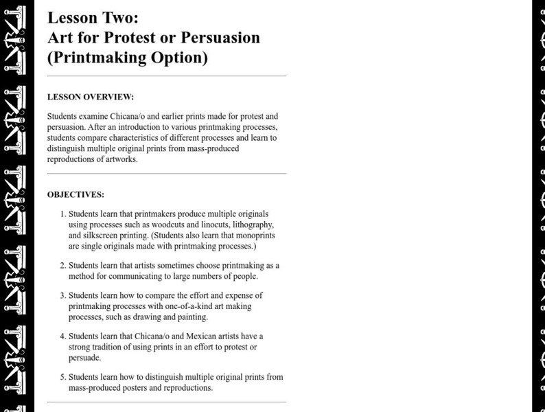 Asu: Lesson Two: Art for Protest or Persuasion (Printmaking Option) Lesson Plan Asu: Lesson Two: Art for Protest or Persuasion (Printmaking Option) Lesson Plan