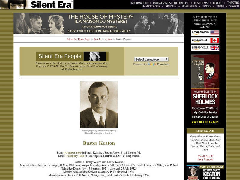 Silent Era: Buster Keaton Website Silent Era: Buster Keaton Website