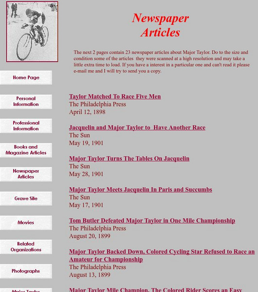 Marshall Taylor: Newspaper Articles Article Marshall Taylor: Newspaper Articles Article